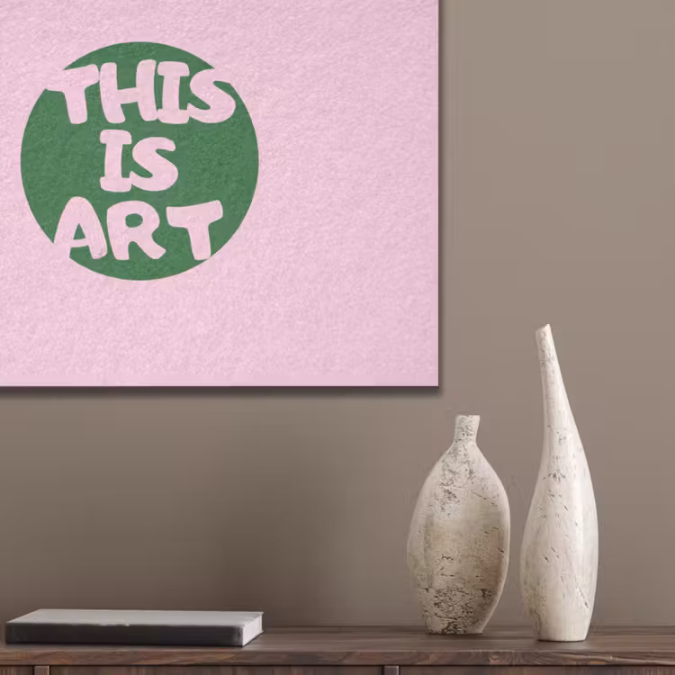 This is art - Tekst - Cirkel - Groen PET vilt klein -sfeer6_closeup