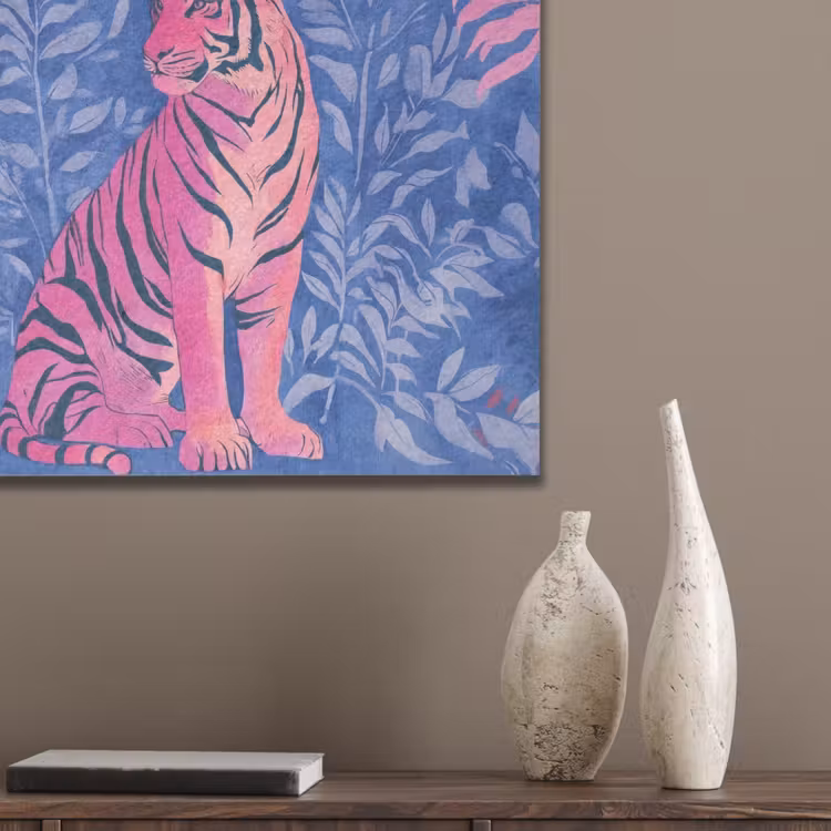 Tijger - Roze - Bladeren - Jungle PET vilt klein -sfeer6_closeup