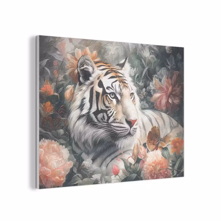 Tijger - Wilde dieren - Bloemen - Jungle PET vilt klein -3d