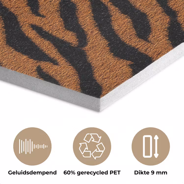 Tijger - Zwart - Vacht PET vilt klein 837 -closeup_NL