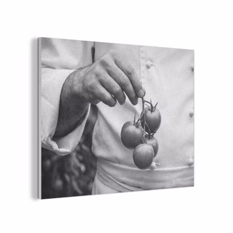 Tomaten - Chef - Zwart - Wit PET vilt klein -3d