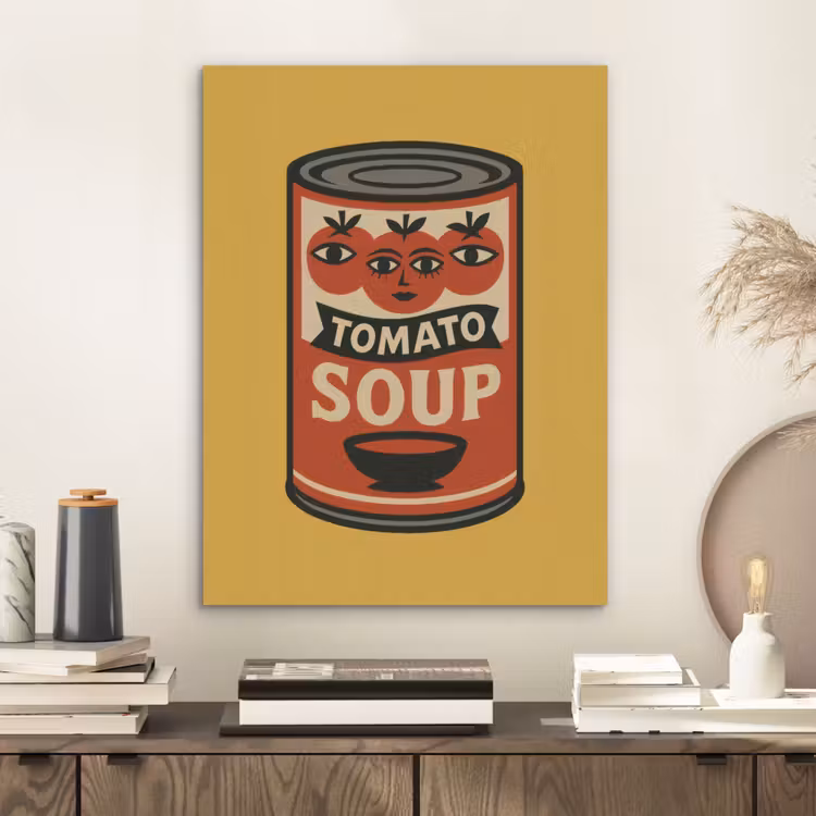 Tomatensoep - Gezichtje - Illustratie - Rood PET vilt klein -sfeer1