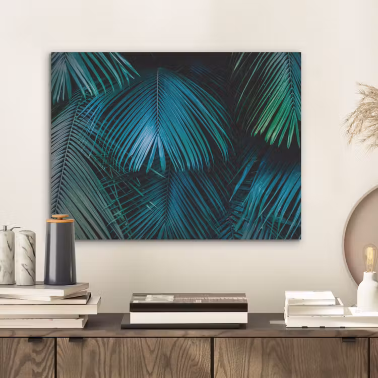 Inductie beschermer - Inductie afdekplaat - Tropical - Jungle - Bladeren - Groen PET vilt klein -sfeer1