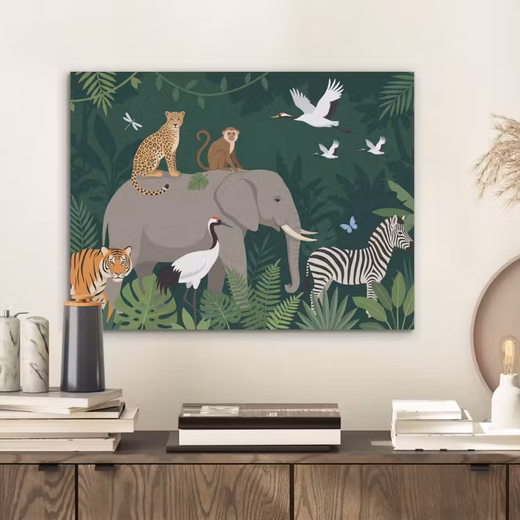 Tropisch - Jungle -  Groen PET vilt klein -sfeer1