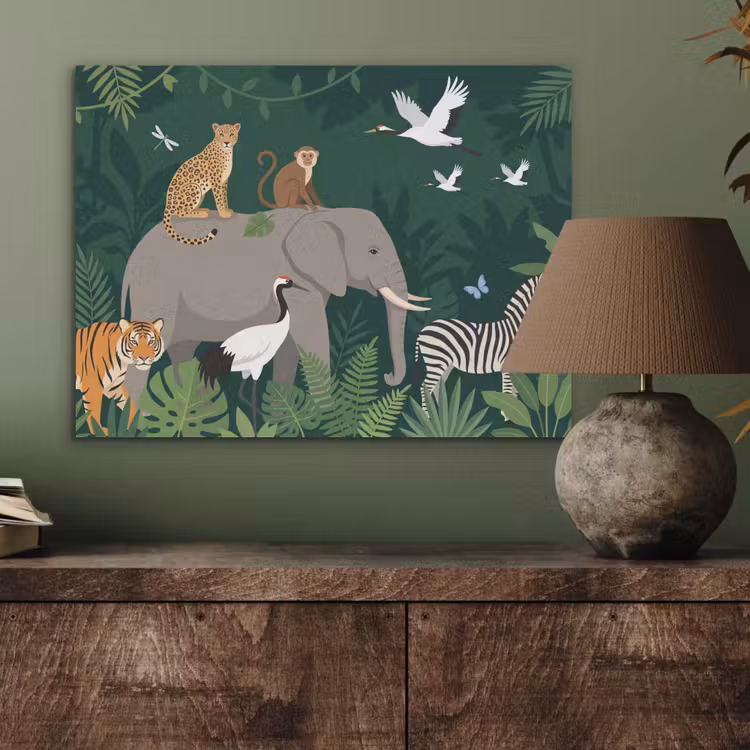 Tropisch - Jungle -  Groen PET vilt klein -sfeer2