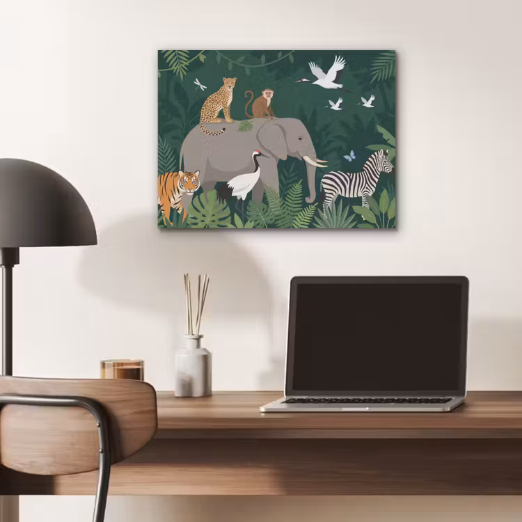 Tropisch - Jungle -  Groen PET vilt klein -sfeer5