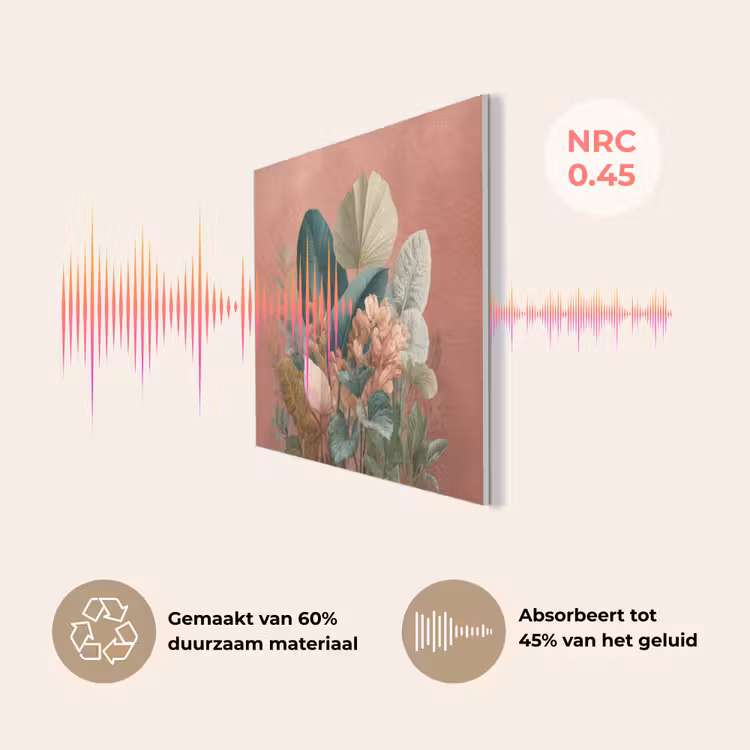 Tropische bladeren - Bloemen - Roze - groen PET vilt klein -USP_NL