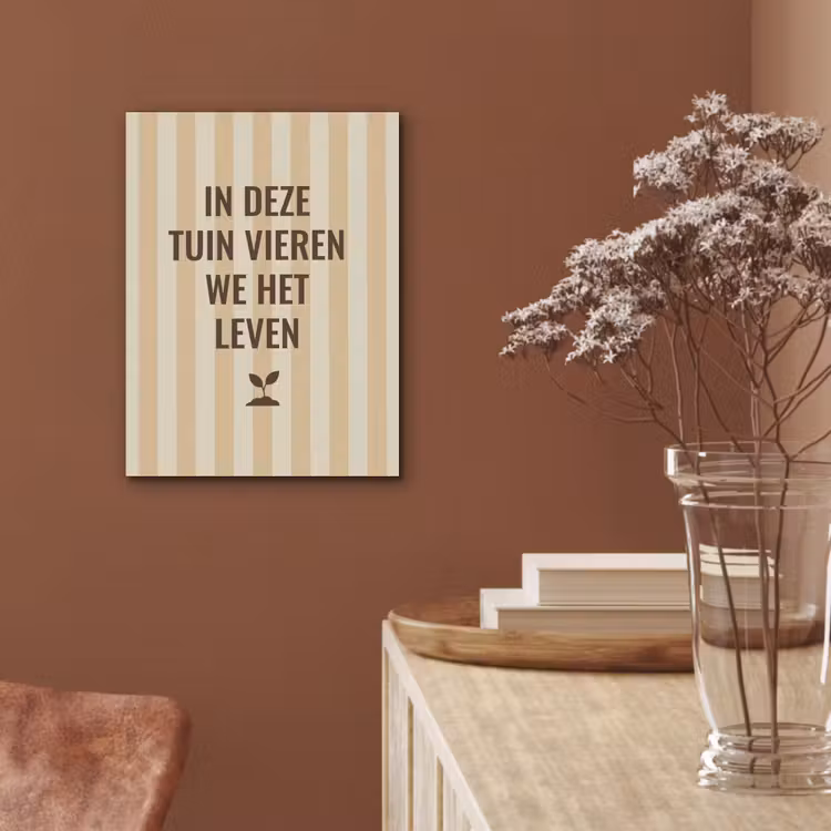 Tuin - Quote - Strepen - Zomer PET vilt klein -sfeer4