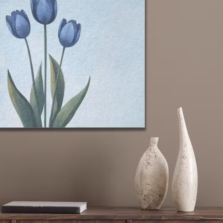 Tulpen - Blauw - Bladeren PET vilt klein -sfeer6_closeup