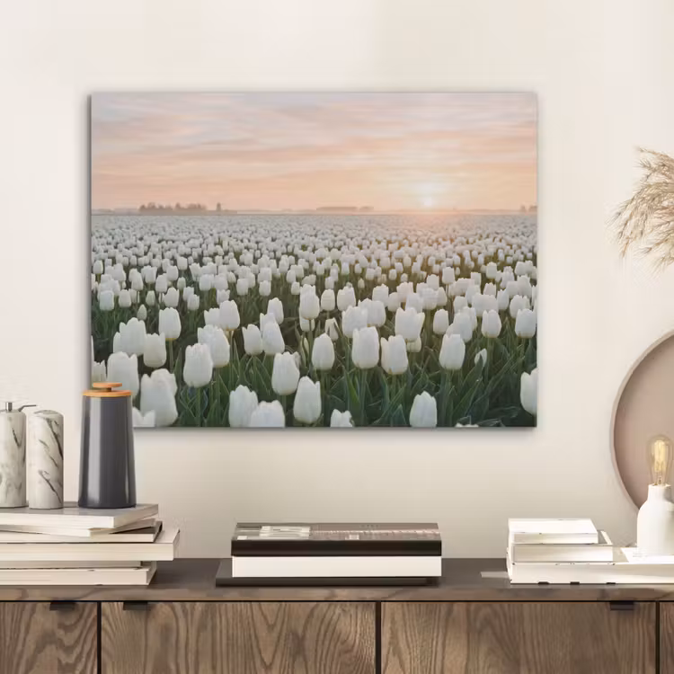 Tulpen - Landschap - Wit PET vilt klein -sfeer1