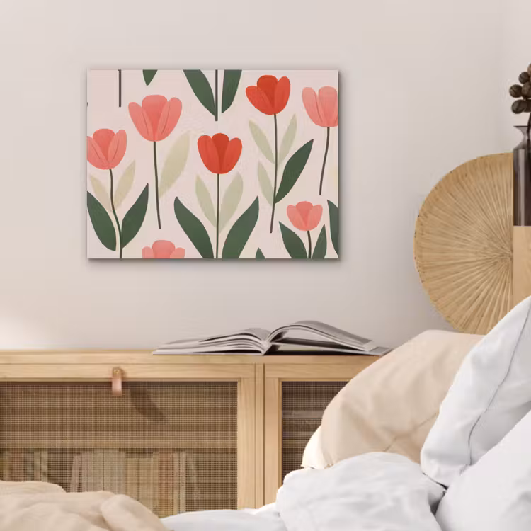 Tulpen - Modern - Roze PET vilt klein -sfeer3