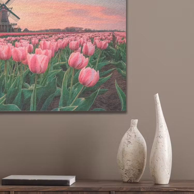 Tulpen - Molen - Nederland PET vilt klein -sfeer6_closeup