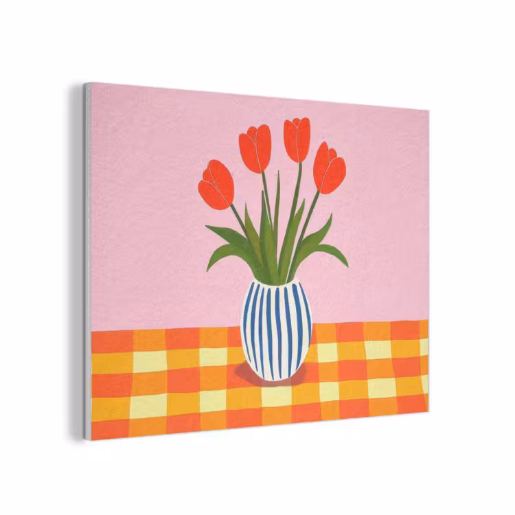 Tulpen - Roze - Vaas PET vilt klein -3d