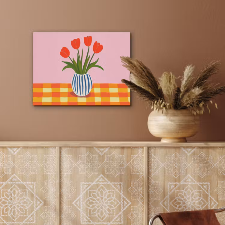 Tulpen - Roze - Vaas PET vilt klein -sfeer4