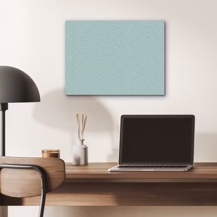 Turquoise - Patroon - Lijnen PET vilt klein 837 -sfeer5