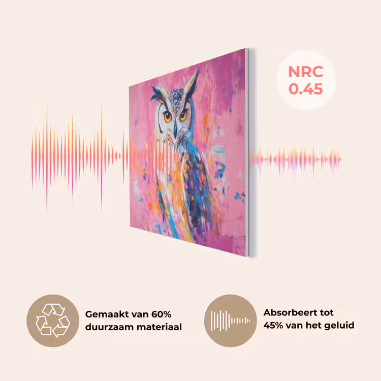 Uil - Roze - Blauw - Verf - Abstract PET vilt klein -USP_NL