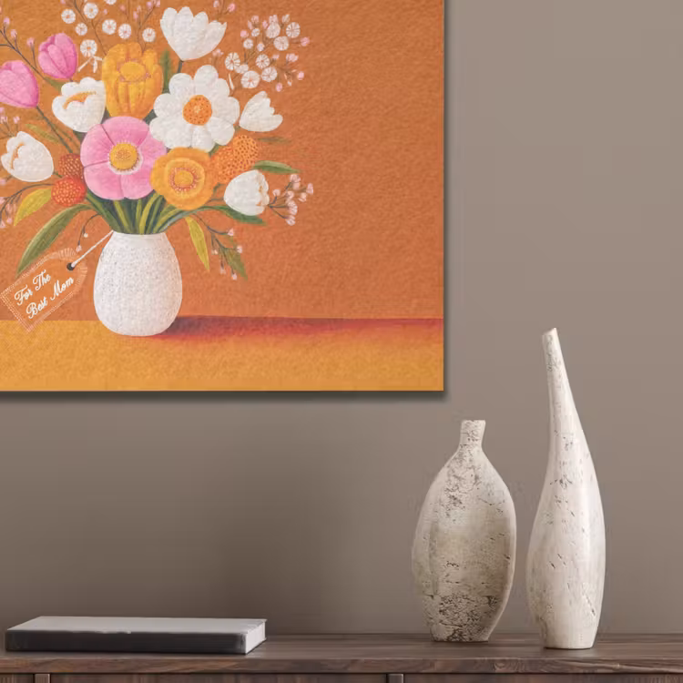 Vaas - Bloemen - Oranje PET vilt klein -sfeer6_closeup