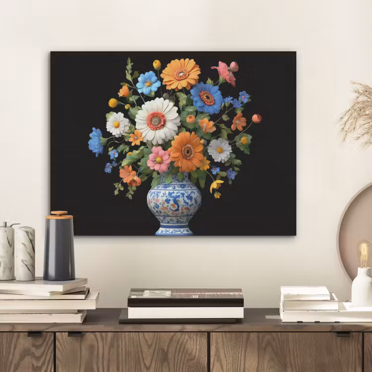Vaas - Boeket - Bloemen - Kleur PET vilt klein -sfeer1