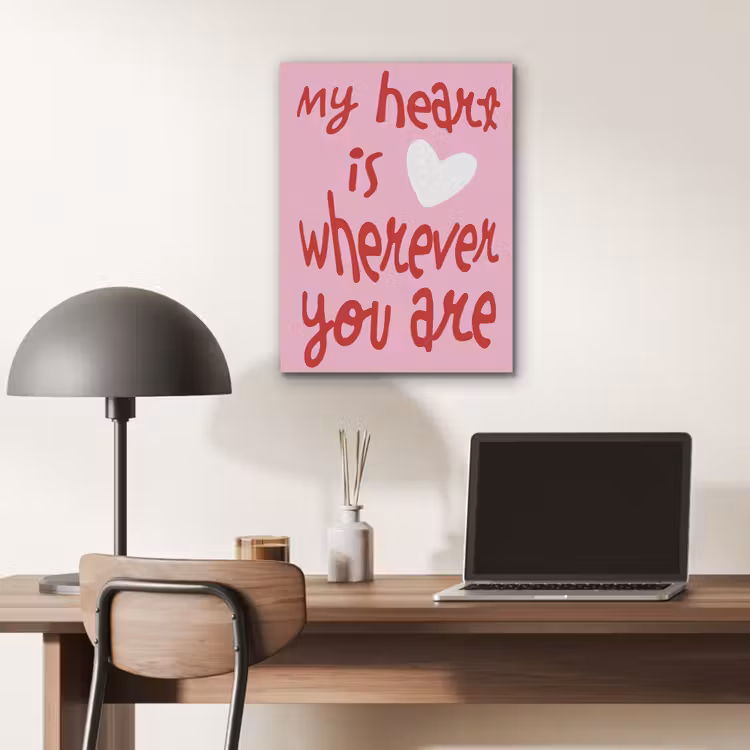 Valentijn - Hart - Liefde - Roze PET vilt klein -sfeer5
