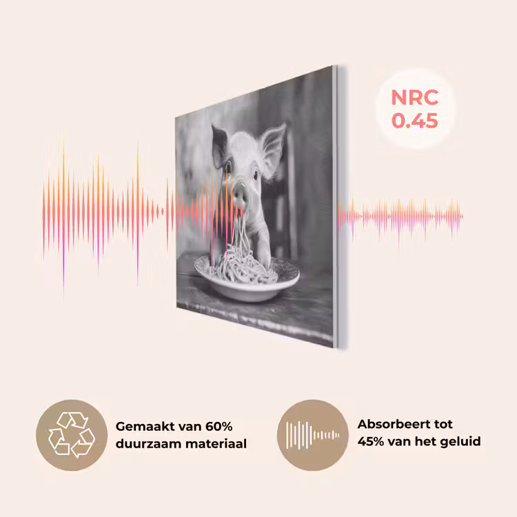 Varken - Schattig - Spaghetti - Zwart wit - Dier PET vilt klein -USP_NL