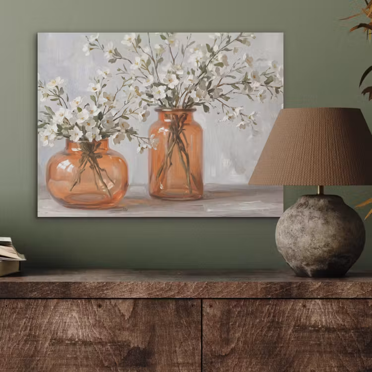 Vazen - Bloemen - Oranje PET vilt klein -sfeer2
