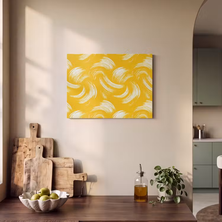 Verfstreken - Abstract - Dynamisch - Geel PET vilt klein 837 -sfeer2