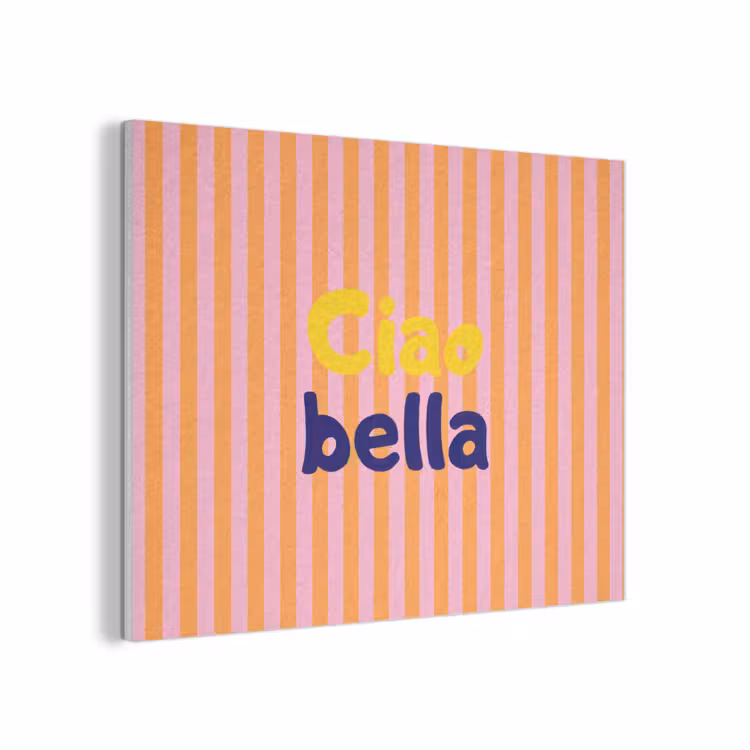 Verticaal - Strepen - Oranje - Ciao bella PET vilt klein -3d
