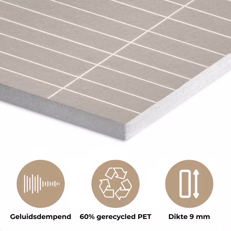 Verticaal - Wandtegel - Licht Beige PET vilt klein 837 -closeup_NL