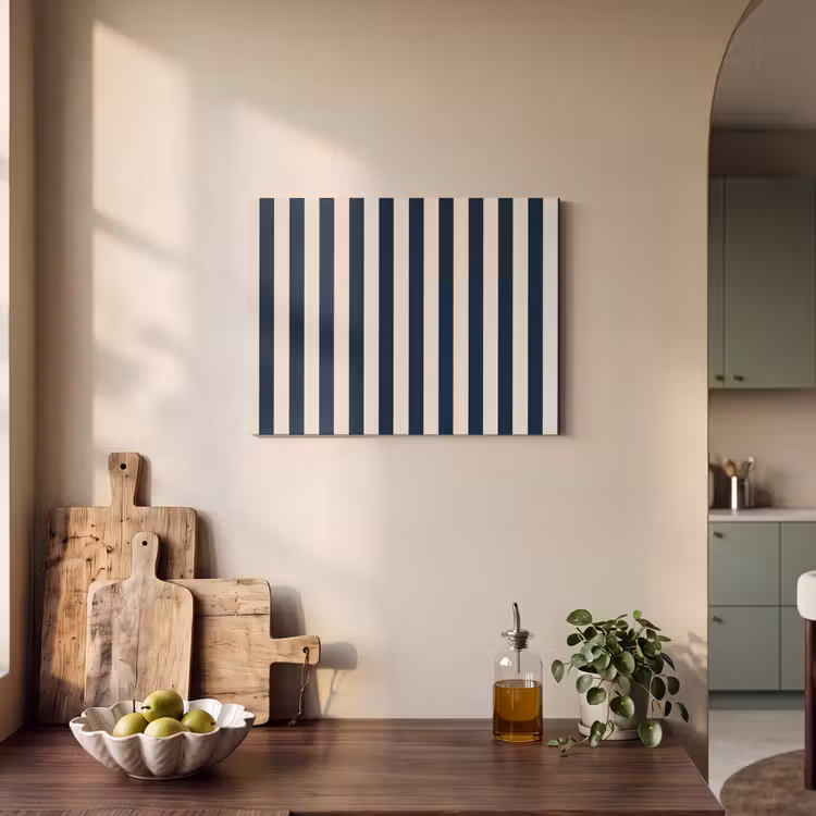 Verticale strepen - Blauw - Crème PET vilt klein 837 -sfeer2