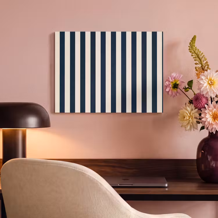 Verticale strepen - Blauw - Crème PET vilt klein 837 -sfeer3