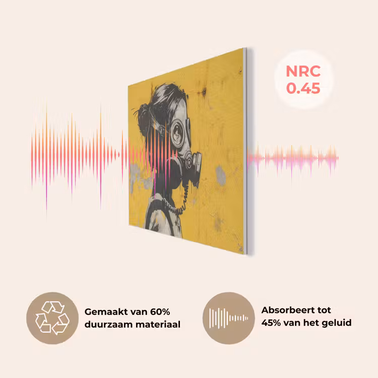 Vintage - Street art - Meisje - Masker - Geel - Banksy PET vilt klein -USP_NL