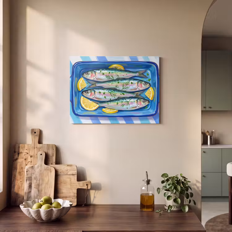 Vis - Citroen - Kruiden - Eten - Blauw PET vilt klein -sfeer2