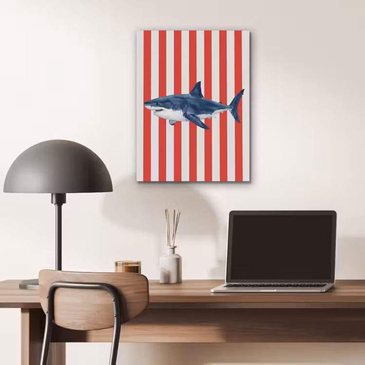 Vis - Haai - Zee - Illustratie - Blauw PET vilt klein -sfeer5