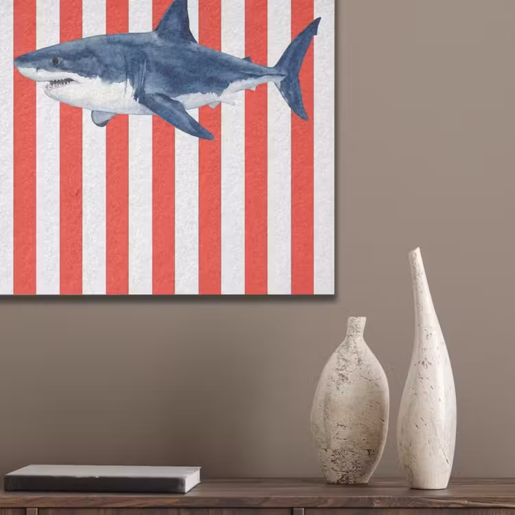 Vis - Haai - Zee - Illustratie - Blauw PET vilt klein -sfeer6_closeup