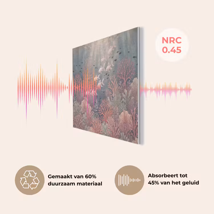 Vis - Koraal - Onderwater - Illustratie - Vintage PET vilt klein -USP_NL