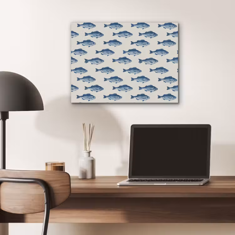 Vis - Patroon - Blauw PET vilt klein 837 -sfeer5