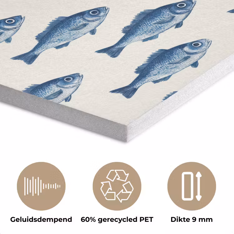 Vis - Patroon - Blauw PET vilt klein 837 -closeup_NL