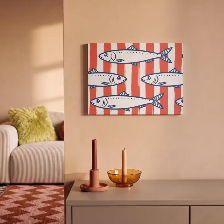 Vis - Patroon - Strepen - Illustratie - Rood PET vilt klein -sfeer1