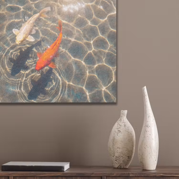 Vis - Water - Dieren - Oranje - Goud PET vilt klein -sfeer6_closeup