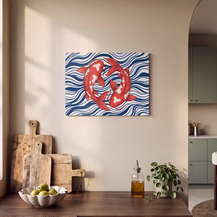 Vis - Water - Natuur - Illustratie - Rood PET vilt klein -sfeer2