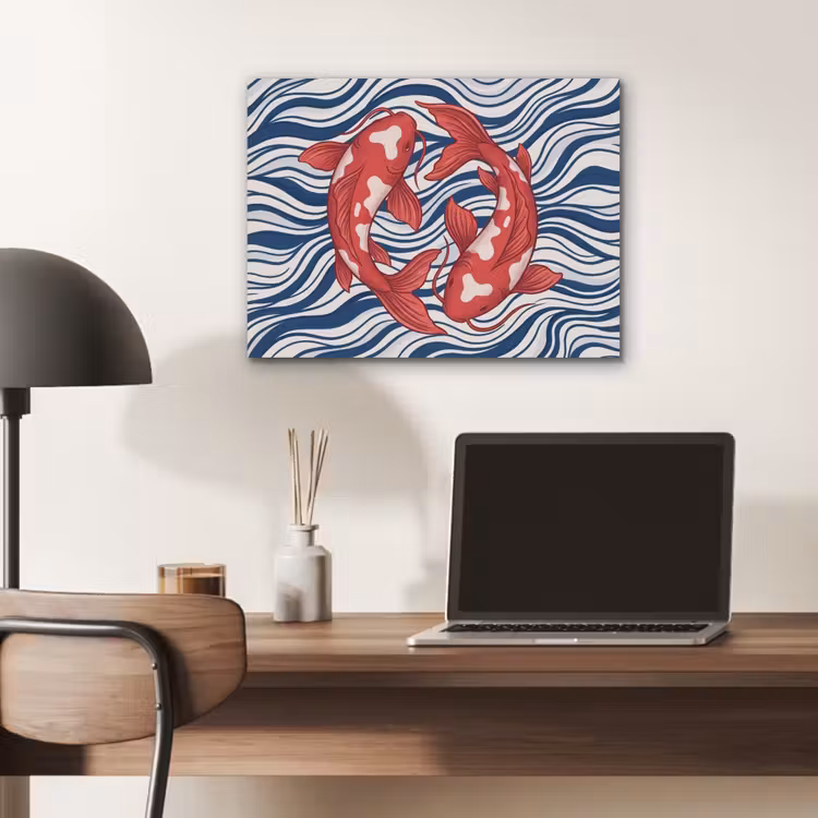 Vis - Water - Natuur - Illustratie - Rood PET vilt klein -sfeer5
