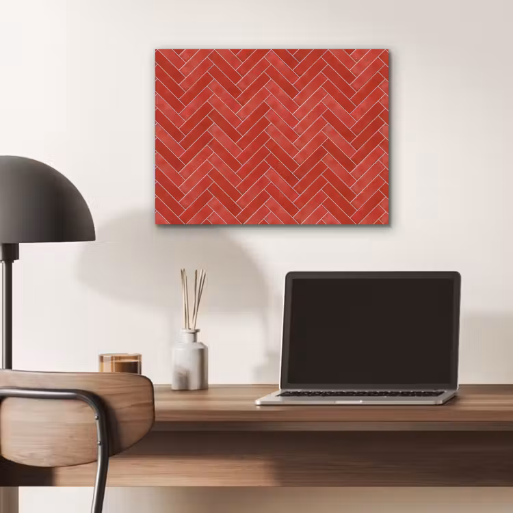 Visgraat - Tegel - Rood PET vilt klein 837 -sfeer5