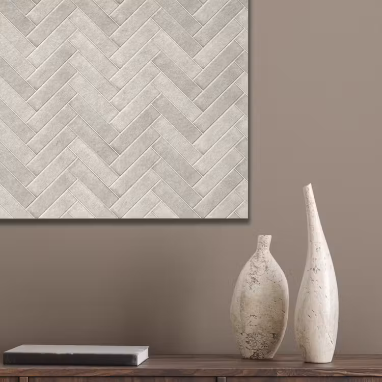 Visgraat - Wandtegel - Beige PET vilt klein 837 -sfeer6_closeup