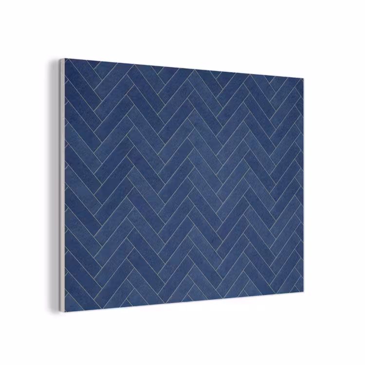 Visgraat - Wandtegel - Donkerblauw - Navy Blue PET vilt klein 837 -3d