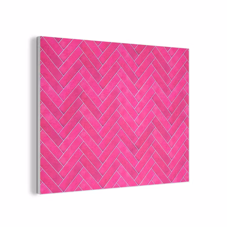 Visgraat - Wandtegel - Fuchsia - Roze PET vilt klein 837 -3d