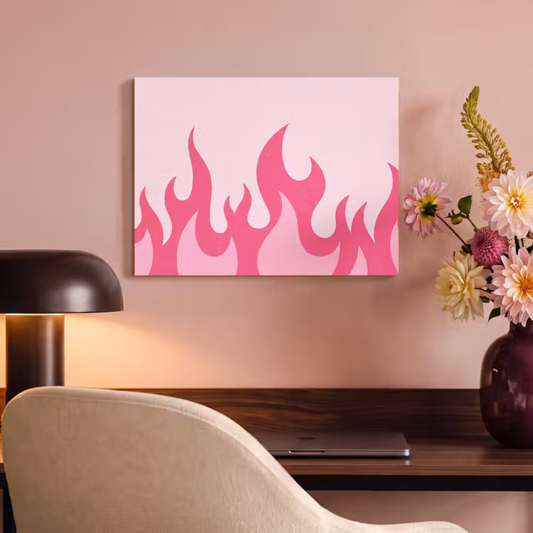 Vlammen - Patroon - Abstract - Modern - Roze PET vilt klein -sfeer3