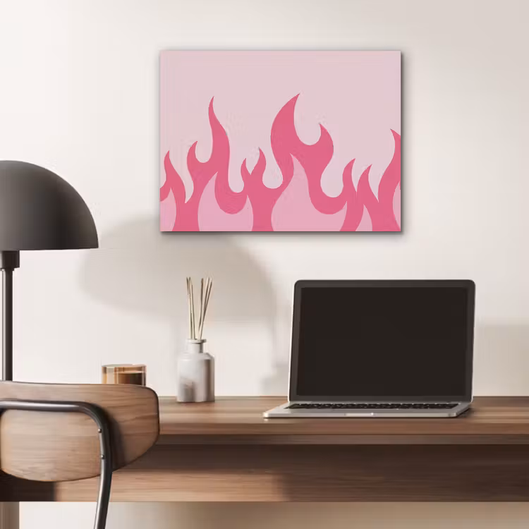 Vlammen - Patroon - Abstract - Modern - Roze PET vilt klein -sfeer5