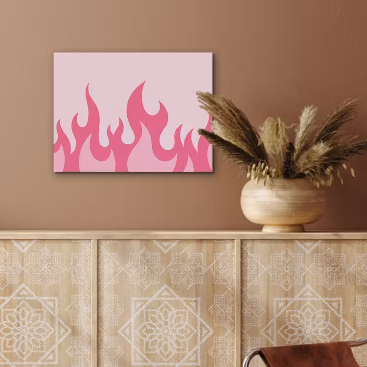 Vlammen - Patroon - Abstract - Modern - Roze PET vilt klein -sfeer4