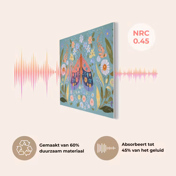 Vlinder - Sierlijk - Bloemen - Bladeren PET vilt klein -USP_NL