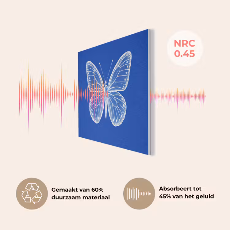 Vlinder - Wit - Getekend - Stippen PET vilt klein -USP_NL